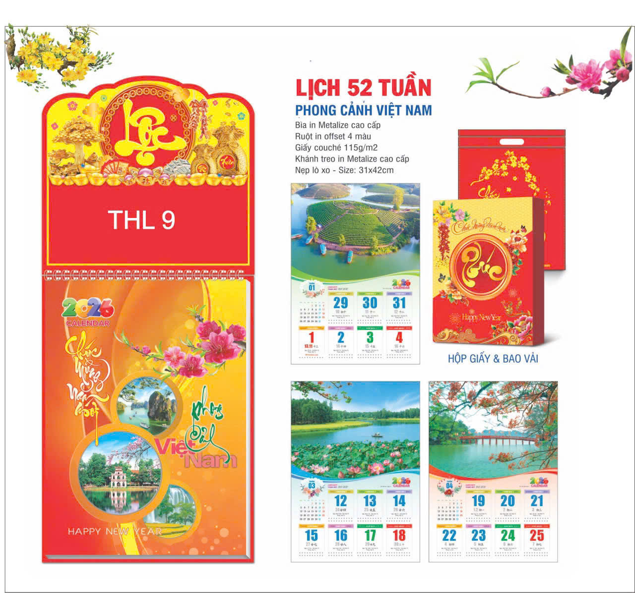 Lịch 52 tuần Phong cảnh Việt Nam năm 2026