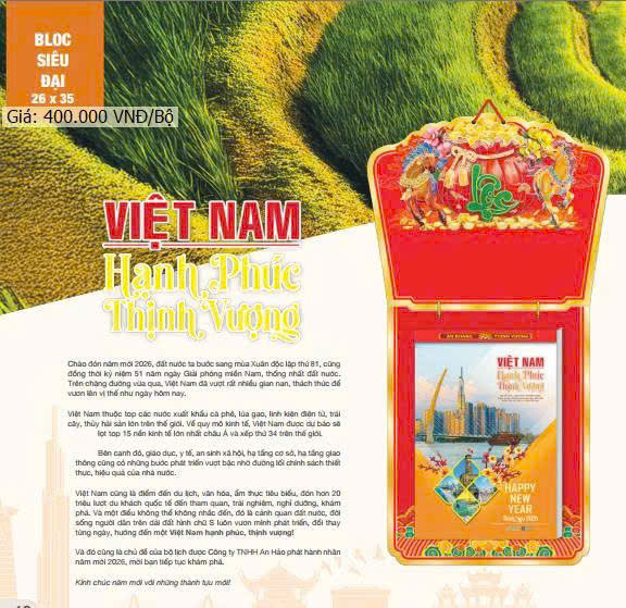 Lịch treo tường Block cực đại chữ Lộc năm 2026