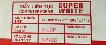 Giấy in liên tục loại 5 liên (lớp)