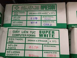 Giấy in liên tục loại 4 liên (lớp)